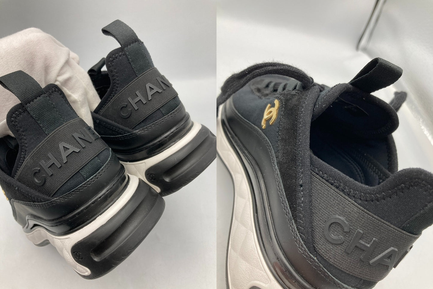 CHANEL シャネル ココマーク ベルベットカーフスキン スニーカー G35617 サイズ35 レディース 中古 D4