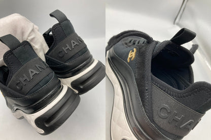 CHANEL シャネル ココマーク ベルベットカーフスキン スニーカー G35617 サイズ35 レディース 中古 D4