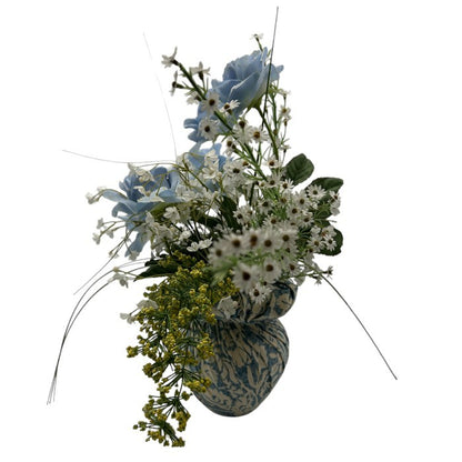 Emilio Rolla エミリオローラ 造花 オブジェクト インテリア フラワー おしゃれ 青い 薔薇 バラ 中古 W４