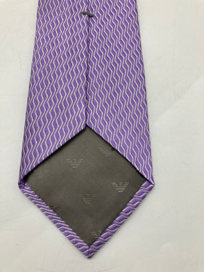 EMPORIO ARMANI エンポリオアルマーニ シルク100％ ネクタイ 縦波 パープル 中古 D4