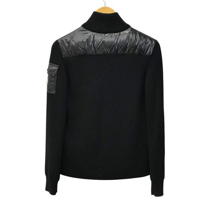 MONCLER モンクレール カーディガン トリコット ダウンジャケット メンズ ウール ニット 切り替え ブラック XSサイズ H20939B00026 M1131 中古 T1