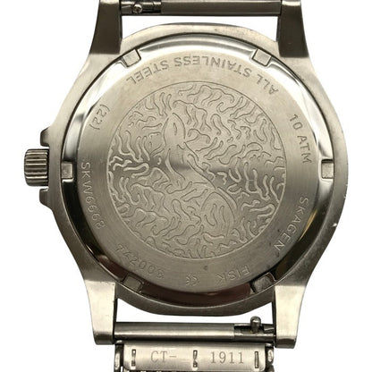 SKAGEN スカーゲン FISK 腕時計 メンズ アナログ クォーツ フィスク SS 回転ベゼル ネイビー/レッド/シルバー SKW6668 中古 T1