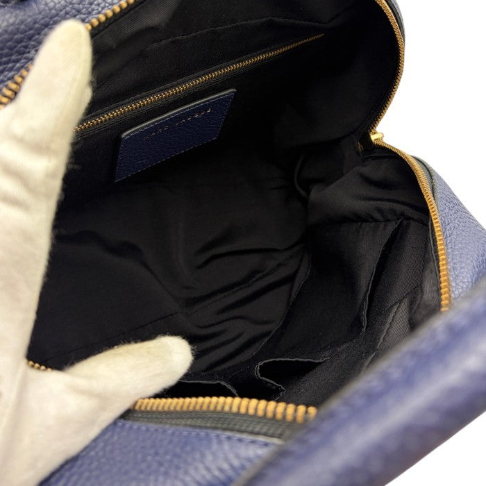 MARC JACOBS マークジェイコブス ゴッサム スモール バウレット ２WAY ハンドバッグ ネイビー 鞄 ブランド レディース レザー ショルダー 中古 W４