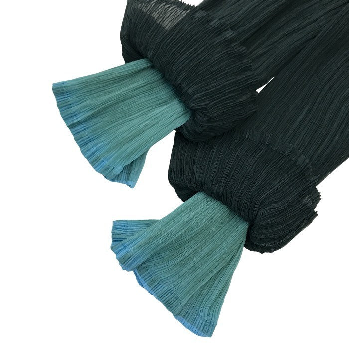 ISSEY MIYAKE イッセイミヤケ ホワイトレーベル ジャケット レディース カーディガン プリーツ 二重 レイヤード グリーン/ブルー系 2サイズ IM42FJ228 中古 T1