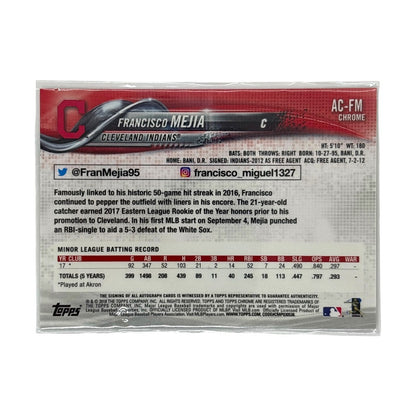 TOPPS MLBカード CHROME SAPPHIRE EDITION FRANCISCO MEJIA CLEVELAND INDIANS #AC-FM 中古 IT1
