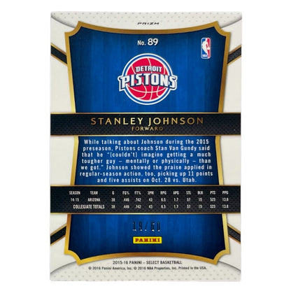 PANINI NBAカード SELECT PRIZM STANLEY JOHNSON PISTONS /60 #89 中古 IT2