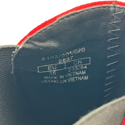 ZARA WOMAN ザラ ウーマン スタッズ スエード ショート ブーツ レッド 36 (約23.5cm) サイドゴア 靴 シューズ 秋 冬 レディース 中古 W４