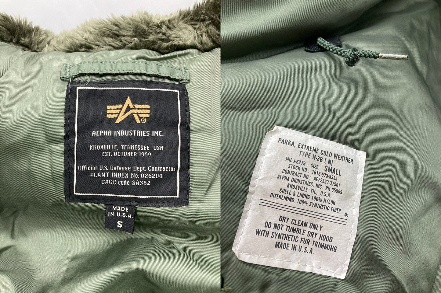 ALPHA INDUSTRIES アルファ インダストリーズ USA製 フライトジャケット N-3B サイズS メンズ 中古 D4