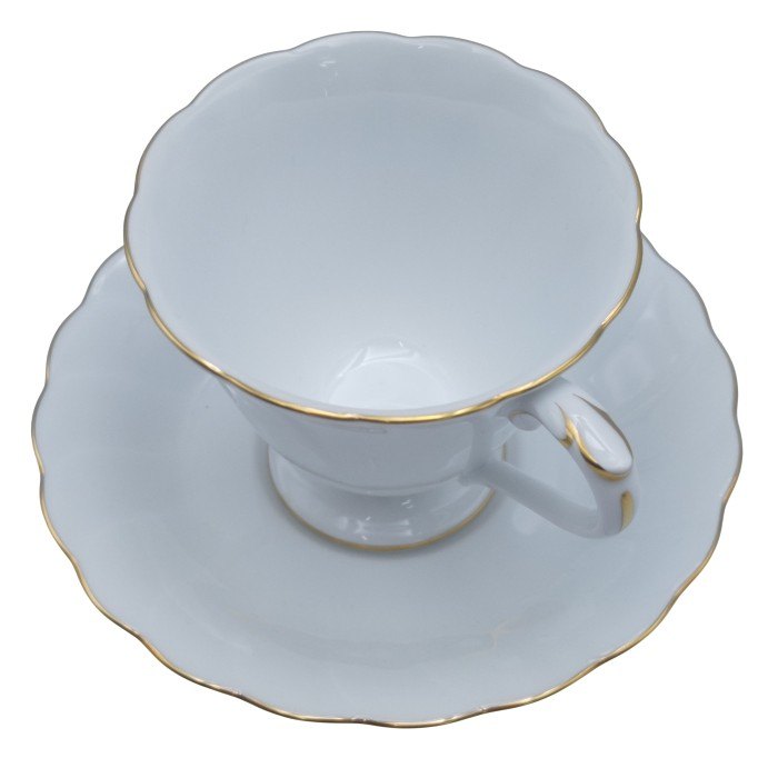 OKURA 大倉陶園 フリル ゴールドライン コーヒーカップ&ソーサー 6客 中古 H4