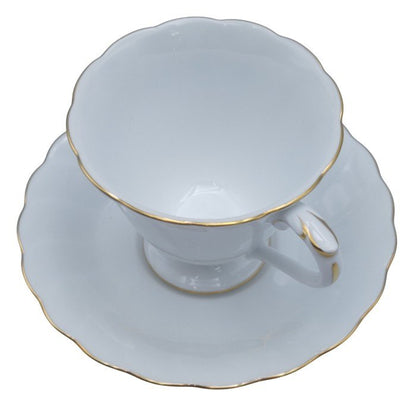 OKURA 大倉陶園 フリル ゴールドライン コーヒーカップ&ソーサー 6客 中古 H4