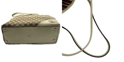 GUCCI グッチ GGキャンバス ニューブリット トートバッグ GG柄/ダブルG ベージュ×ブラウン 169945 鞄 レディース 総柄 ブランド 中古 W４