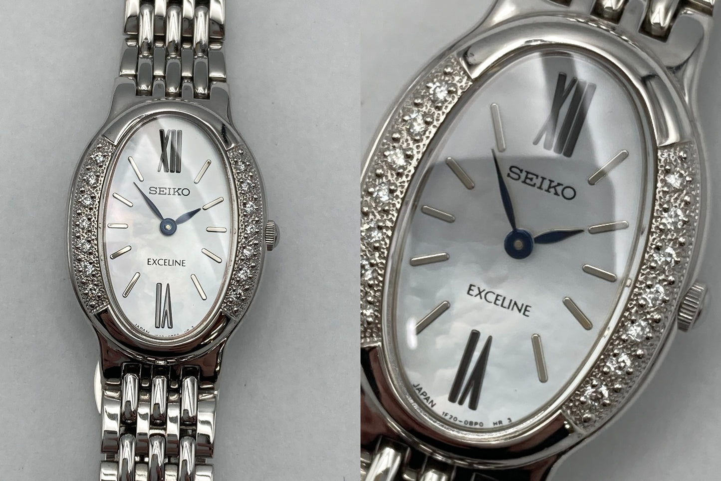 SEIKO セイコー エクセリーヌ ダイヤベゼル 腕時計 アナログ クォーツ 1F20-0BG0 レディース 中古 D4