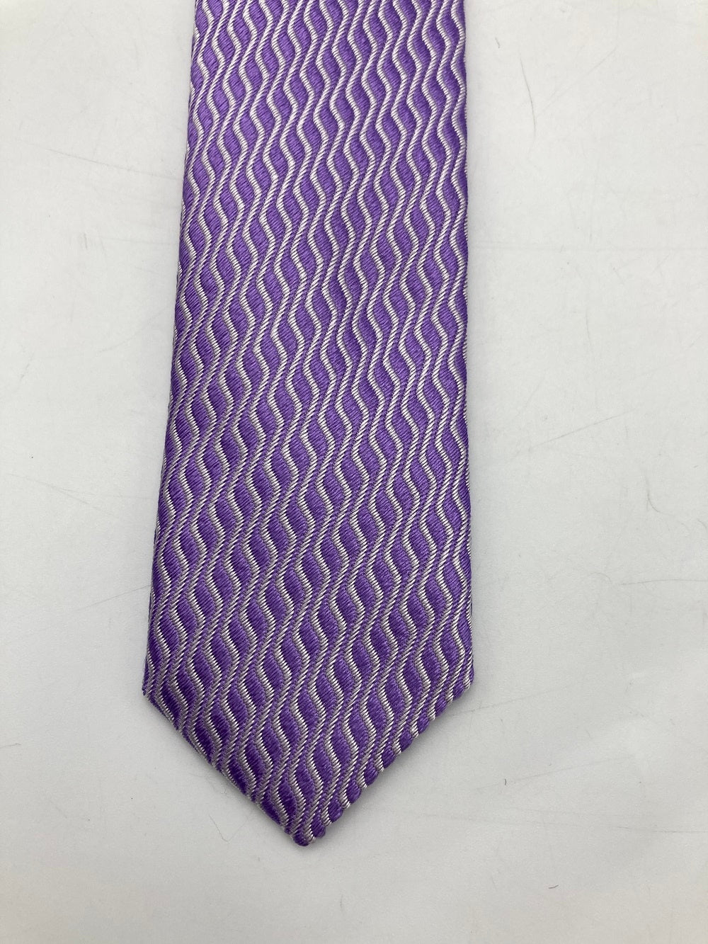 EMPORIO ARMANI エンポリオアルマーニ シルク100％ ネクタイ 縦波 パープル 中古 D4