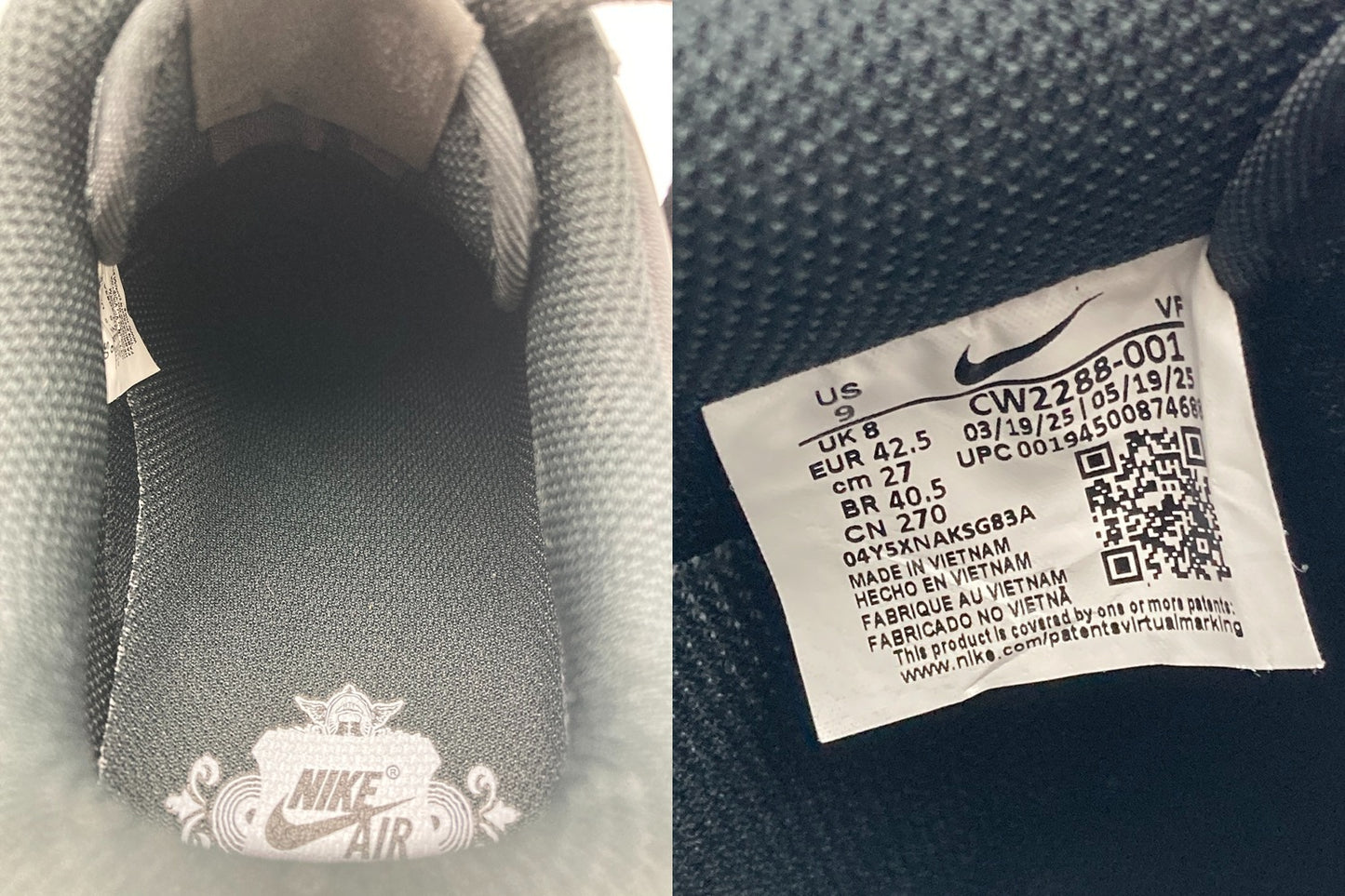 NIKE ナイキ エアフォース1 '07  ブラック/ブラック CW2288-001 サイズ27cm 中古 D4