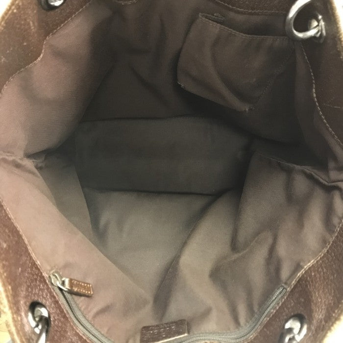GUCCI グッチ GGキャンバス トートバッグ レディース キャンバス/レザー カジュアル 通勤 A4収納 カーキ/ブラウン 120836 中古 T1