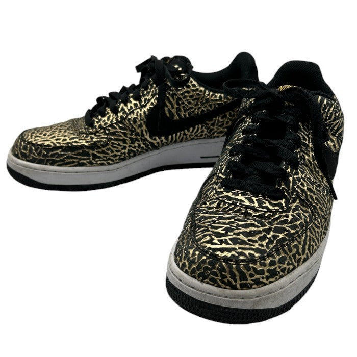 NIKE ナイキ エアフォースワン 488298-702 スニーカー 27cm 靴 シューズ AIR FORCE1 ゴールド エレファント 中古 W４