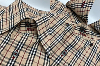 BURBERRY BLACK LABEL バーバリー ブラックレーベル ノバチェック 長袖シャツ サイズ3 メンズ BMW90-902 中古 D4