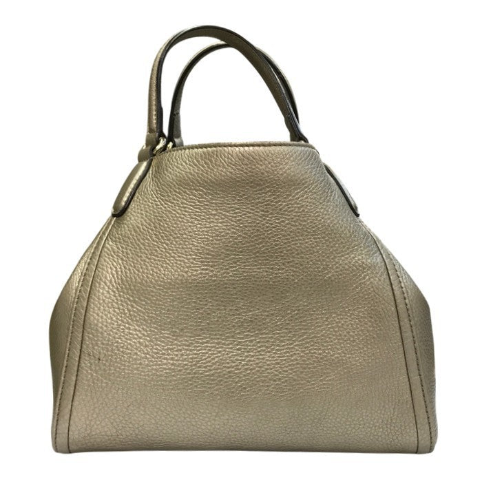 GUCCI グッチ インターロッキングG ソーホー ハンドバッグ レディース レザー フリンジ タッセルチャーム メタリックグレージュ 336751 中古 T1