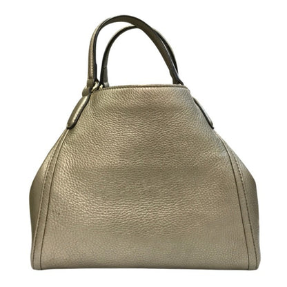 GUCCI グッチ インターロッキングG ソーホー ハンドバッグ レディース レザー フリンジ タッセルチャーム メタリックグレージュ 336751 中古 T1