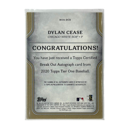 TOPPS MLBカード TIER ONE DYLAN CEASE CHICAGO WHITE SOX 053/299 #BOA-DCE 中古 IT1