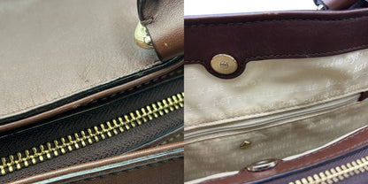 kate spade ケイトスペード ショルダー バッグ 牛革 ブラウン レザー 鞄 おしゃれ 本革 ボストン 中古 W４