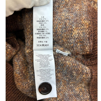 COACH コーチ シグネチャー カーディガン CB640 XS トップス 秋 冬 レディース かわいい 総柄 ブラウン 中古 W４