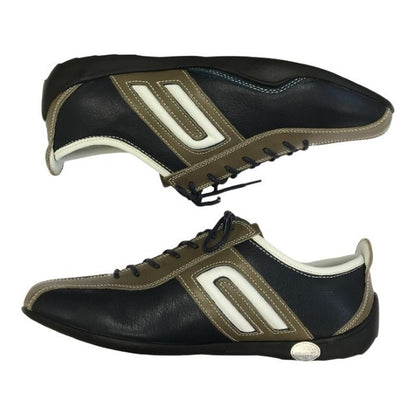 NEGRONI ネグローニ IDEA ドライビングシューズ メンズ ローカット レザー イデア スニーカー ダークブルー/トープ 26.5cm 15961 中古 T1