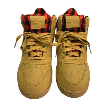 NIKE ナイキ コートバーロウ シューズ メンズ ミッドカット COURT BOROUGH LOW PREM チェック柄 ブラウン 26.0cm 844881 700 中古 T1