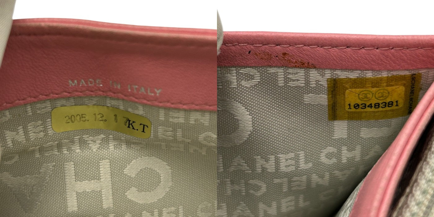 CHANEL シャネル アイコンライン 財布 ピンク レザー 本革 レディース かわいい ブランド 中古 W４
