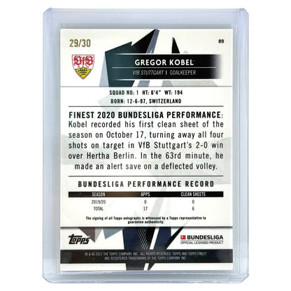 TOPPS サッカーカード FINEST GREGOR KOBEL STUTTGART /30 #89 中古 IT1
