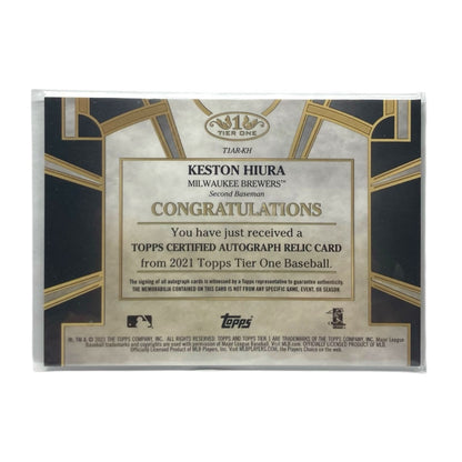TOPPS MLBカード TIER 1 KESTON HIURA MILWAUKEE BREWERS /100 #T1AR-KH 中古 IT2