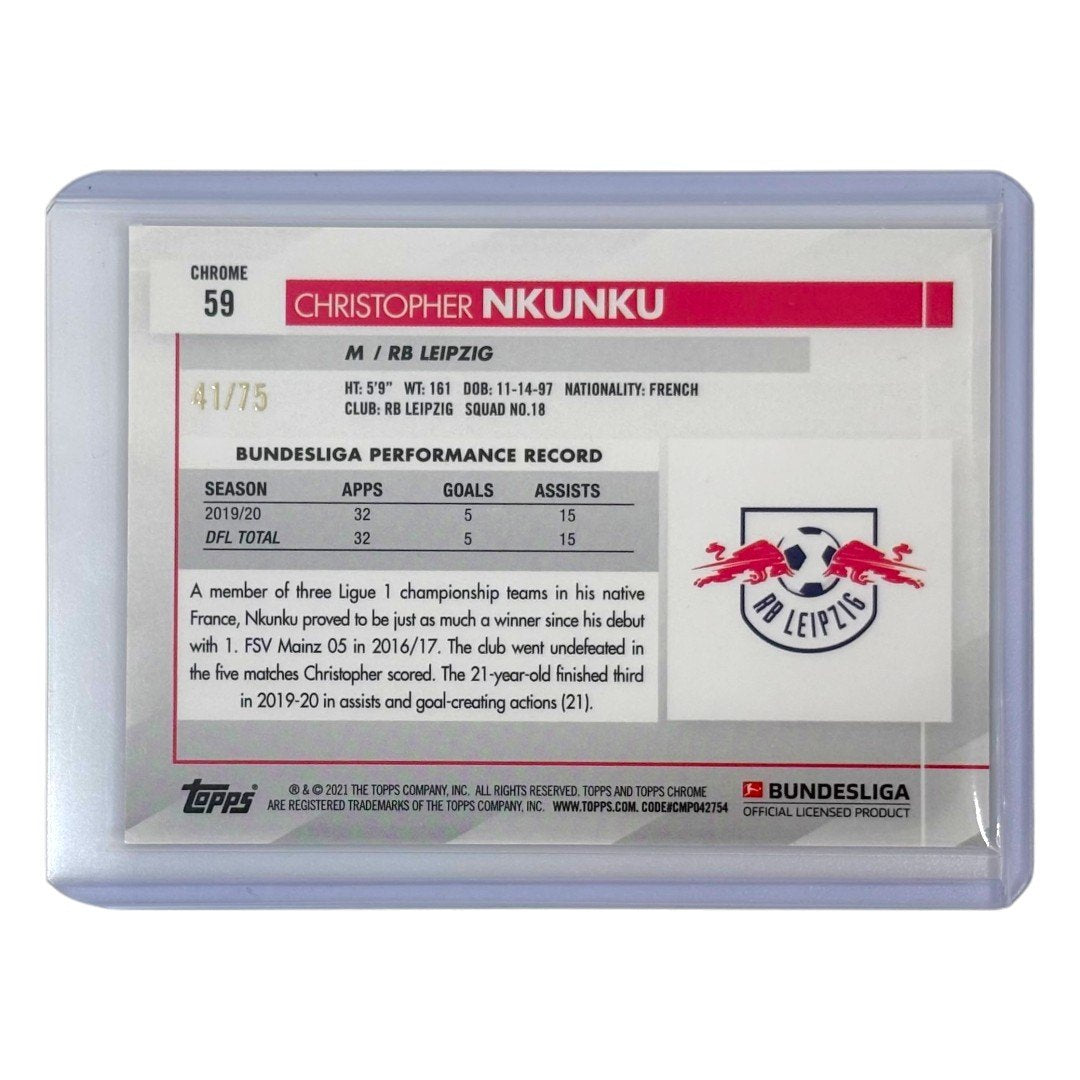 TOPPS サッカーカード CHROME CHRISTOPHER NKUNKU LEIPZIG /75 #59 中古 IT1
