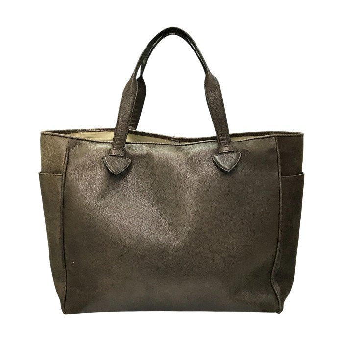 LOEWE ロエベ ヘリテージ トートバッグ レディース レザー ロゴ型押し 大型 ダークブラウン 中古 T1