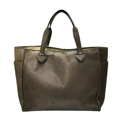 LOEWE ロエベ ヘリテージ トートバッグ レディース レザー ロゴ型押し 大型 ダークブラウン 中古 T1