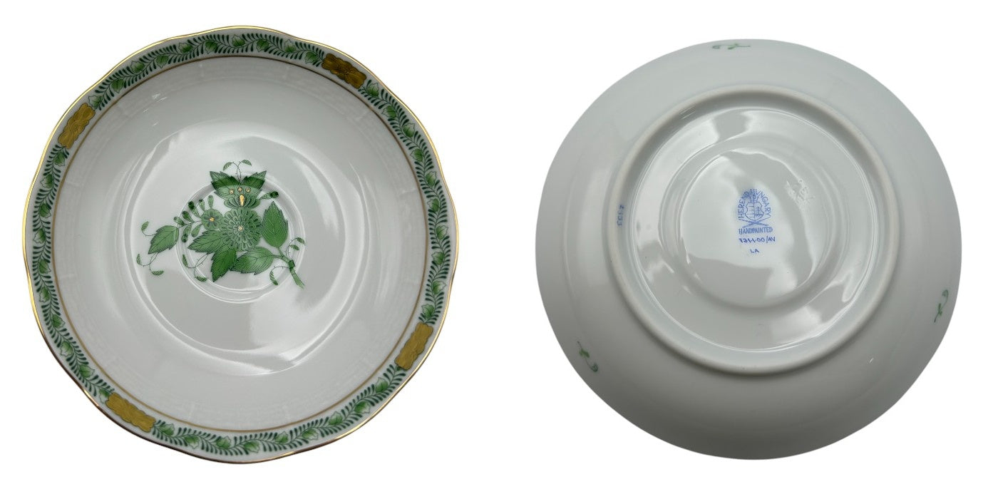 HEREND ヘレンド アポニーグリーン カップ&ソーサー 洋食器 ブランド おしゃれ 紅茶 1客 中古 W４