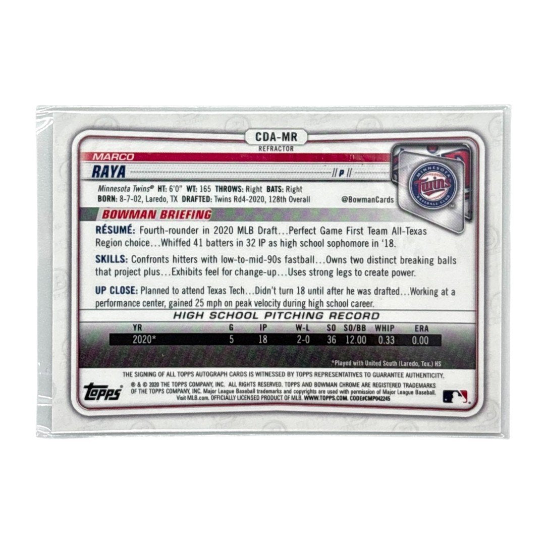 TOPPS MLBカード BOWMAN CHROME 1ST MARCO RAYA MINNESOTA TWINS /499 #CDA-MR 中古 IT1