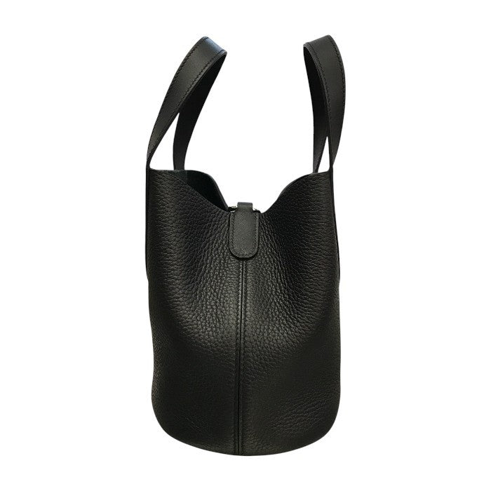 HERMES エルメス インザループ 18 トートバッグ レディース トリヨンクレマンス レザー ハンドバッグ コンパクト シルバー金具 ノワール 中古 T1