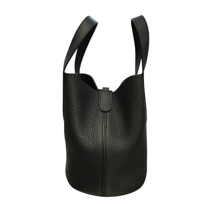 HERMES エルメス インザループ 18 トートバッグ レディース トリヨンクレマンス レザー ハンドバッグ コンパクト シルバー金具 ノワール 中古 T1