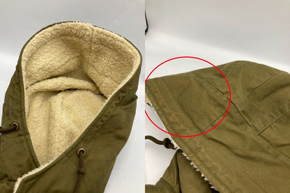 Mr.GENTLEMAN ミスタージェントルマン ボアモッズコート カーキ メンズ ML14F-CO01 中古 D4