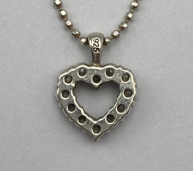 シルバー925 ハートトップ ネックレス 中古 D4