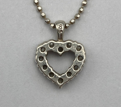 シルバー925 ハートトップ ネックレス 中古 D4
