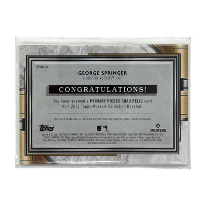 TOPPS MLBカード MUSEUM COLLECTION GEORGE SPRINGER HOUSTON ASTROS 08/25 #SPQR-GS 中古 IT1