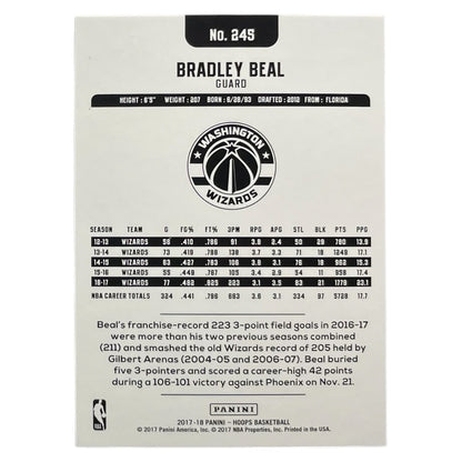 PANINI NBAカード HOOPS BRADLEY BEAL WIZARDS /199 #245 中古 IT2