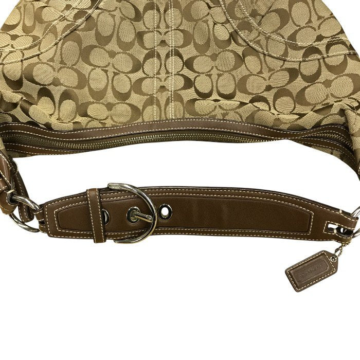COACH コーチ ワンショルダーバッグ レディース オールシーズン シグネチャー ベージュ ブラウン バッグ 10075 中古 N1