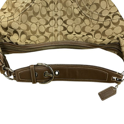 COACH コーチ ワンショルダーバッグ レディース オールシーズン シグネチャー ベージュ ブラウン バッグ 10075 中古 N1