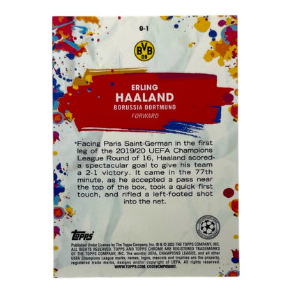 TOPPS サッカーカード CHROME ERLING HAALAND BORUSSIA DORTMUND #G-1 中古 IT2
