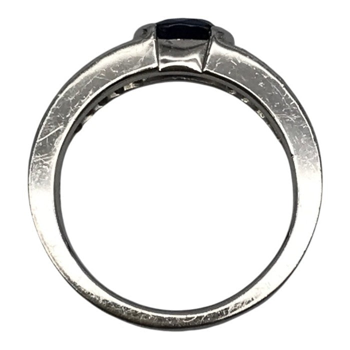 Pt950 サファイア0.823ct/ダイヤモンド0.24ct リング レディース オーバルミックスカット プラチナ 11.5号 中古 T1