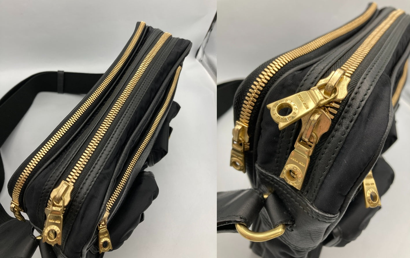 HUNTING WORLD ハンティングワールド ナイロン レザー ショルダーバッグ 中古 D4