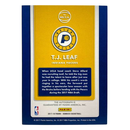 PANINI NBAカード DONRUSS T.J. LEAF PACERS 66/99 #RD-TJL 中古 IT2