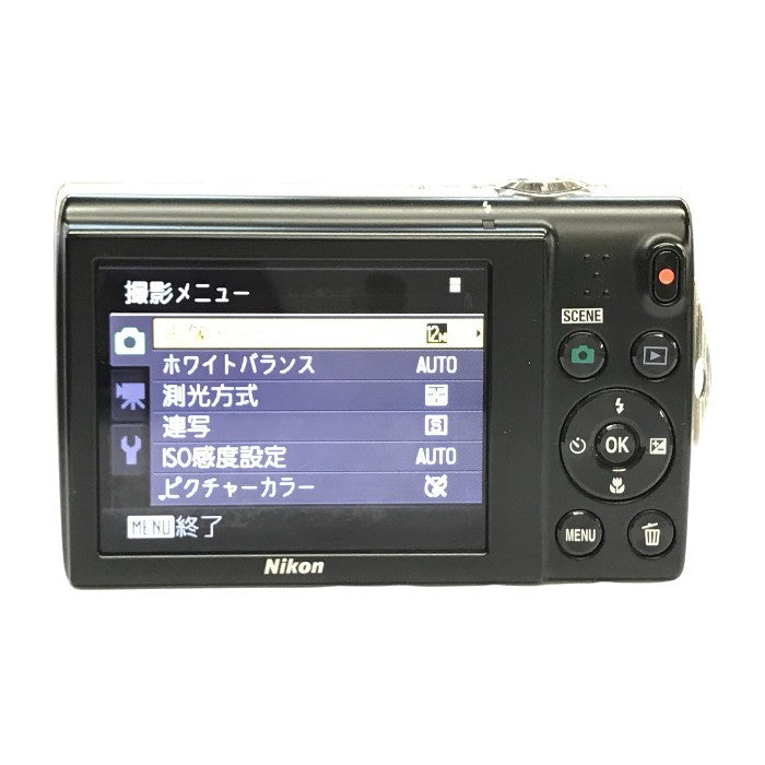 Nikon ニコン COOLPIX デジタルカメラ ウォームシルバー 光学5倍ズーム コンパクト SDカード S5100 中古 T1